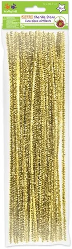 Miniatura 27 de Krafty Kids GC025E, tallos de felpilla de oropel, limpiadores de tuberías con purpurina, 0.236 in por 12 pulgadas, blanco, 1/4 x 12 pulgadas x 35