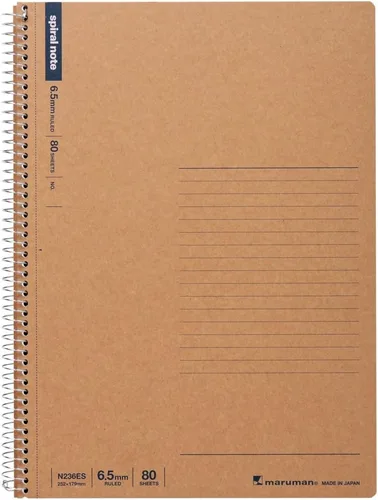 Miniatura 6 de Maruman N237 - Cuaderno con anillas, 0.26 pulgadas (0.256 in), a rayas, básico, A5, 40 piezas, juego de 10