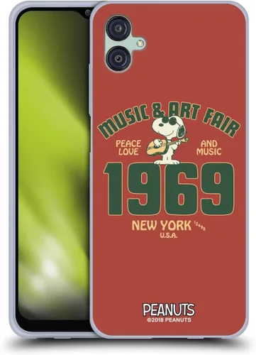 Miniatura 469 de Head Case Designs Funda de gel Woodstock 50th con licencia oficial de Peanuts Snoopy Guitar 1969 [protección de grado militar] compatible