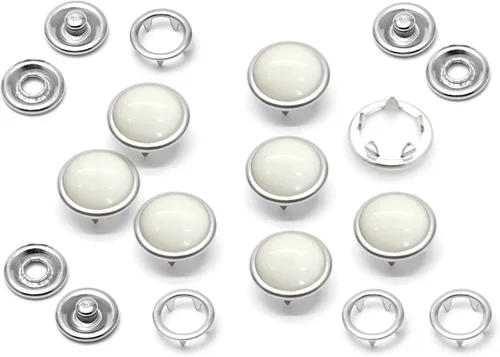 Miniatura 18 de CRAFTMEMORE 20 juegos de botones de perlas negras de 0.25 pulgadas (0.413 in) para camisa occidental (negro)