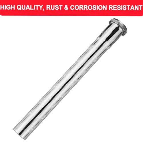Miniatura 5 de Tubo de extensión de junta deslizante de latón de 1-1/4 de diámetro x 12 pulgadas, tubo de extensión resistente para desagüe de fregadero de baño