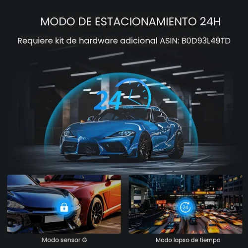 Miniatura 6 de Veement Cámara de espejo retrovisor 4K, cámara de tablero de espejo 4K de 10 pulgadas con cámara de respaldo de 1080P, cámara de tablero frontal