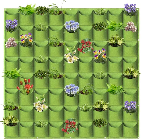Miniatura 23 de Bolsas de cultivo colgantes para plantar, 9 bolsillos para colgar en la pared, bolsa de cultivo vertical para jardín interior y exterior, contenedor
