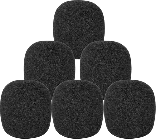 Miniatura 8 de ChromLives, 6 unidades de parabrisas para SM58, 6 unidades, filtro pop de espuma para Shure SM58 SM48, repuesto para reducción de ruido, color negro