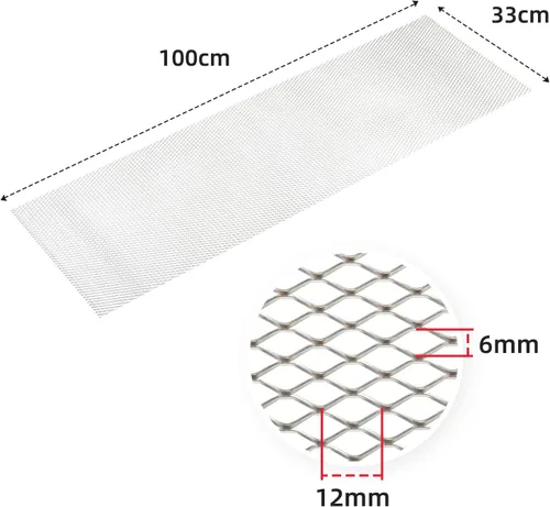 Miniatura 4 de AggAuto - Malla universal de 40 x 13 pulgadas para parachoques de auto, para parrilla de auto, de aleación de aluminio, con agujeros hexagonales