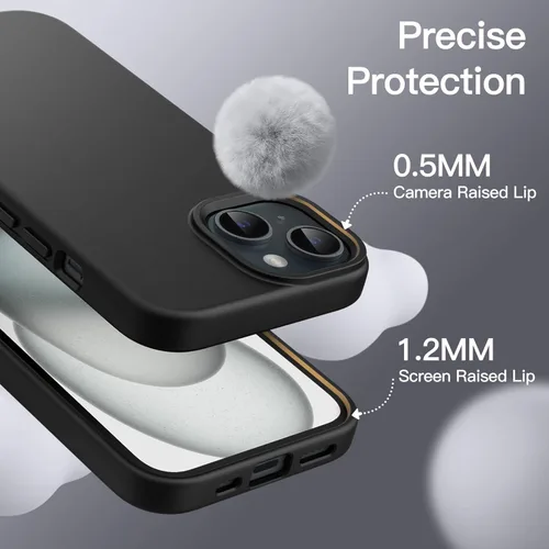 Miniatura 5 de JETech - Carcasa de silicona para iPhone 15 de 6.1 pulgadas, funda protectora de cuerpo completo de tacto suave y sedoso, cubierta a prueba