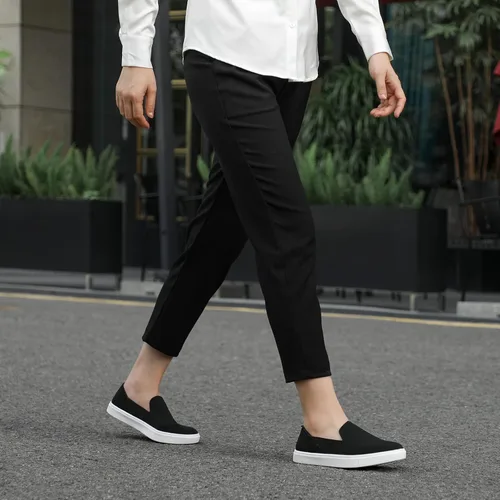 Miniatura 2 de STQ Zapatos sin cordones para mujer, transpirables, de moda, cómodos, de punto, casuales