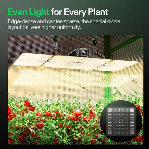Miniatura 5 de VIVOSUN LumaLight - Luz LED de crecimiento de 200 W, luz de espectro completo, regulable inteligente y PPFD alto para plantas