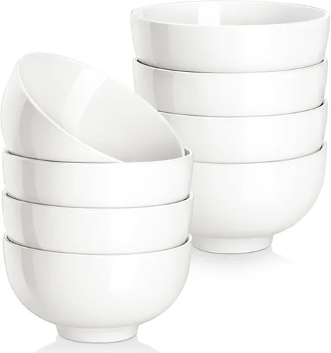 Miniatura 11 de MALACASA Juego de 6 cuencos de sopa de porcelana de 26 onzas, cuencos de cerámica negra para cocina, cuenco de cereales para avena, fruta, ensalada