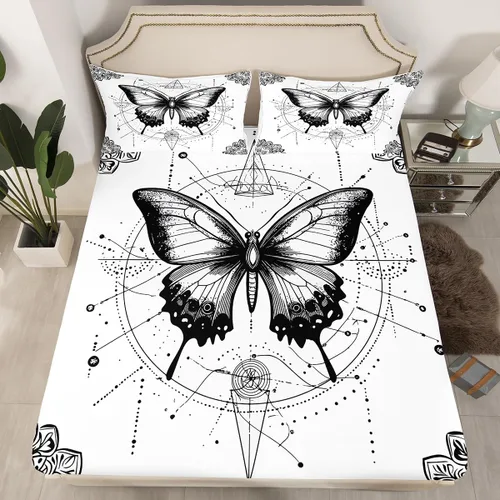 Miniatura 28 de Erosebridal Southwestern - Sábanas de cama bohemias aztecas, tamaño individual, sábanas hippie de cachemira, ropa de cama de estilo exótico, funda