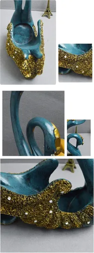 Miniatura 6 de Fantes Soporte para vino de cisne, soporte para botellas, mostrador, soporte de almacenamiento para boda, fiesta, decoración del hogar (cisne azul)