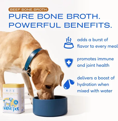 Miniatura 2 de Native Pet Caldo de hueso de res en polvo para perros (48 porciones) y el multivitamínico diario para perros (30 cucharadas) – Multivitamínico