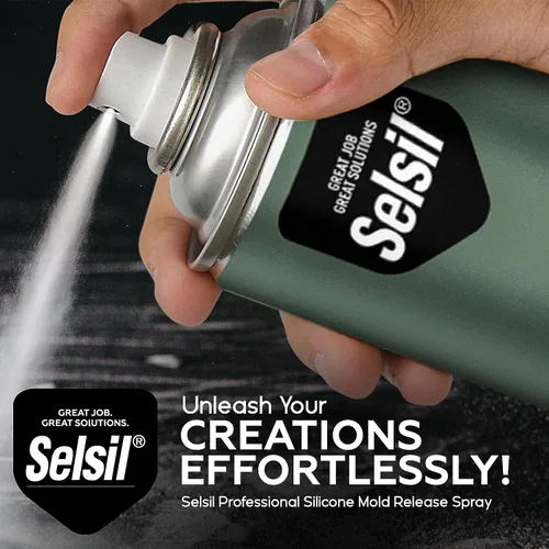 Miniatura 5 de SELSIL Aerosol en Spray Liberador de Moldes de Silicona (400 ml) Liberador de Moldes de Resina Profesional, Antiadherente, Secado Rápido y Fácil