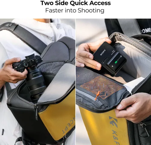 Miniatura 4 de K&F CONCEPT Mochilas profesionales para cámaras de 25L de gran capacidad para fotógrafos, impermeables, mochila para cámara de fotografía para Lemon
