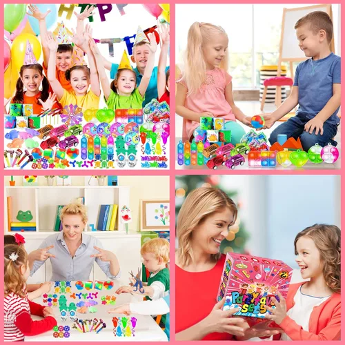 Miniatura 4 de BicMan 150 recuerdos de fiesta para niños de 3 a 5 4 a 8, paquete de juguetes para ansiedad, bolsas de regalo, premios de carnaval, rellenos de caja