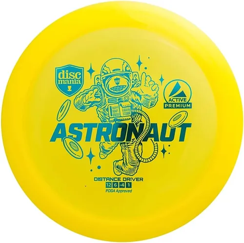 Discmania Conductor de distancia de disco de astronauta activo premium 5.82-6.21 oz – Los colores variarán – Disco de alta velocidad conductor de