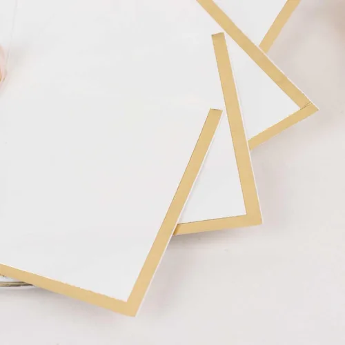 Miniatura 9 de Efavormart 50 Pack Servilletas de papel para fiestas de 2 capas suaves verde oliva con borde dorado de oro, servilletas para cenas, cócteles
