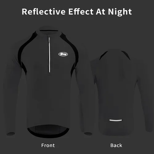 Miniatura 5 de Cycling Bike Jersey for Men Short and Long Sleeve Bike Bicycle Shirts Biking Clothing Breathable Quick-Dry Shirt with Pockets