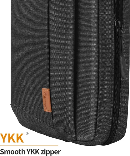 Miniatura 5 de Bolsa de manga para tableta, bolsa de hombro diaria de 11 pulgadas para tableta, bolsa cruzada impermeable con organización inteligente para Negro