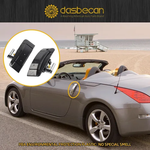 Miniatura 5 de Dasbecan 1 par de manijas de puerta exterior para el lado izquierdo del conductor y del lado derecho del pasajero, compatible con Nissan 350Z Fibra