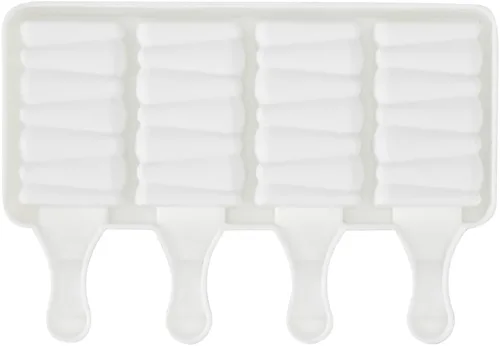 Miniatura 13 de Pastry Tek - Moldes para paletas de 4 cavidades, 10 moldes rectangulares para tartas, flexibles, congelables, de silicona blanca, fáciles