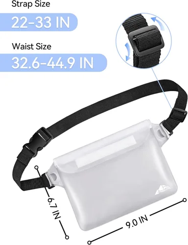 Miniatura 4 de HEETA Paquete de 2 bolsas impermeables, sensibles a la pantalla táctil, bolsa seca impermeable con correa ajustable para la cintura, mantiene tu