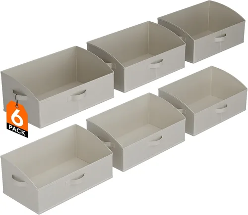 Miniatura 10 de Lifewit - Cestas organizadoras para armario, cestas trapezoidales medianas de almacenamiento para estante, paquete de 6 unidades, cestas