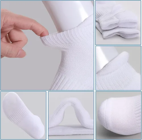 Miniatura 5 de Felicigeely Calcetines deportivos de tobillo para correr, de corte bajo, transpirables, acolchados, con pestañas, para hombres y mujeres, 6 pares