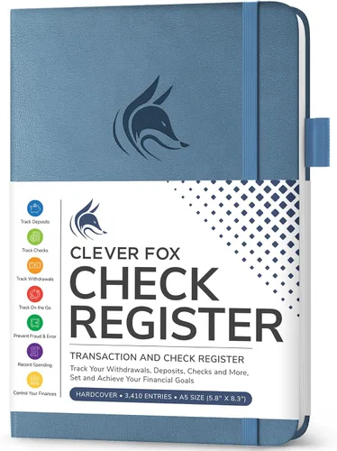 Miniatura 25 de Clever Fox Libro de registro de cheques – Registro de transacciones de lujo, libro de contabilidad contable, registro de cheques y libro de registro