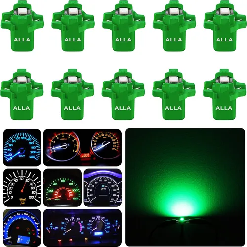 Miniatura 16 de Alla Lighting Bombillas LED superbrillantes B8.3D 17058 202259 2721 MF8, luces de panel de instrumentos amarillo ámbar 3030 SMD, velocímetro