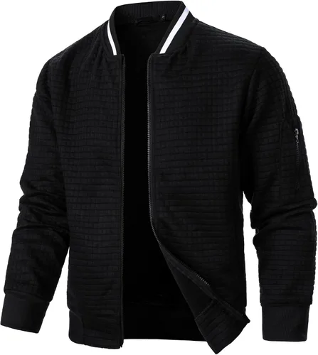 Miniatura 10 de Chaquetas ligeras para hombre Chaquetas ligeras casuales para hombre Chaqueta bomber de sarga con cremallera Chaqueta universitaria con cremallera