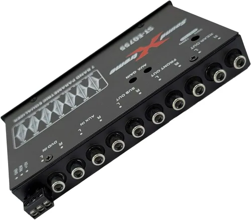 Miniatura 4 de SoundXtreme ST-EQ755 ecualizador paramétrico de audio para auto de 7 bandas de 1/2 din EQ con salida delantera, trasera + sub de 8 voltios RMS, tres