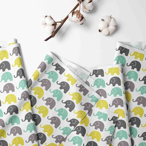 Miniatura 2 de Bacati - Paquete de 2 sábanas bajeras para cuna de bebé y niños pequeños, 100 % algodón percal neutro, color verde menta, amarillo y gris