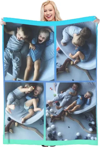 Miniatura 13 de Manta personalizada con foto y texto, manta personalizada con imagen, manta de franela para regalos personalizados para niños, adultos, amigos