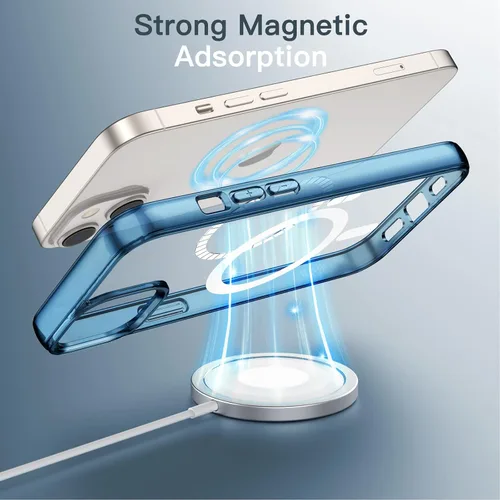 Miniatura 3 de JETech Funda magnética para iPhone 13 mini de 5.4 pulgadas, compatible con carga inalámbrica MagSafe, a prueba de golpes, parte trasera transparente