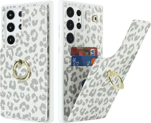 Miniatura 39 de Lipvina Funda para Samsung Galaxy A03s con tarjetero, Galaxy A03s Funda tipo cartera para mujer, tarjetero de crédito, soporte de anillo, fundas