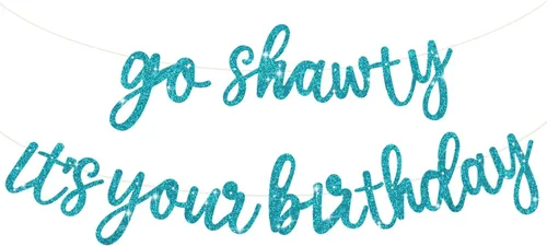 Miniatura 21 de BEISHIDA Cartel con texto en inglés «Go Shawty It's Your Birthday» con texto en inglés «No DIY Hip Hop» con tema de feliz cumpleaños, cartel de Rojo
