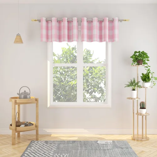 Miniatura 99 de Cortinas de 24 pulgadas de largo con diseño Buffalo Check Gingham Plaid para ventanas de cocina y baño, tratamiento para ventanas con 2 paneles