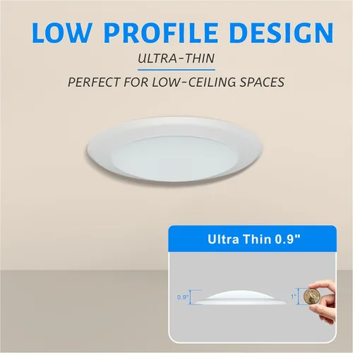 Miniatura 5 de ECOELER Luz de Disco LED de 6 Pulgadas, Luminaria de Techo 3000K/4000K/5000K Seleccionable, 16.5W 1000Lm, Luz de Techo de Montaje al Ras de Perfil
