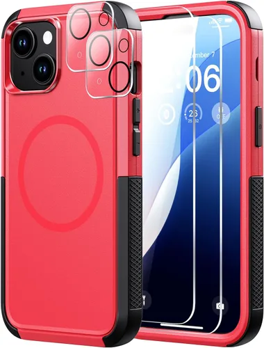 Miniatura 50 de Diverbox Funda para iPhone 13 [compatible con MagSafe] [con protector de pantalla] [a prueba de golpes] [a prueba de caídas] Funda de protección