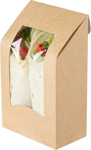 Miniatura 9 de Restaurantware Cajas de papel para llevar - 1 ventana - Kraft - Ángulo - Caja de 50 ct