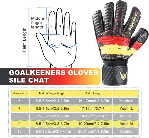 Miniatura 2 de Guantes de portero de fútbol – Nivel profesional de agarre superior, protección mejorada para los dedos, transpirables y duraderos comodidad
