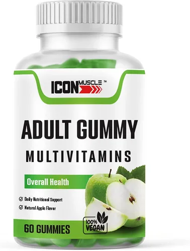 Gomitas multivitamínicas para adultos, manzana, naranja, mujeres y hombres, vitaminas veganas para adultos, vitamina A, C, D, E, B 12 y zinc,