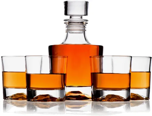 Miniatura 8 de Juego de 4 vasos de whisky, tapón hermético para vino, bourbon, brandy, jugo, agua, juegos de decantadores para hombres, regalos de Navidad