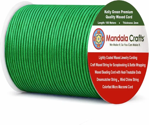 Miniatura 109 de Cuerda Mandala Crafts 0.03 pulgadas 109 yardas para hacer joyería, artesanía, macramé, cuerda de algodón encerado Negro