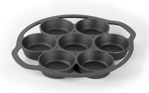 Commercial CHEF Sartén para galletas de hierro fundido, utensilios de cocina de hierro fundido pre-sazonados para magdalenas y bollos