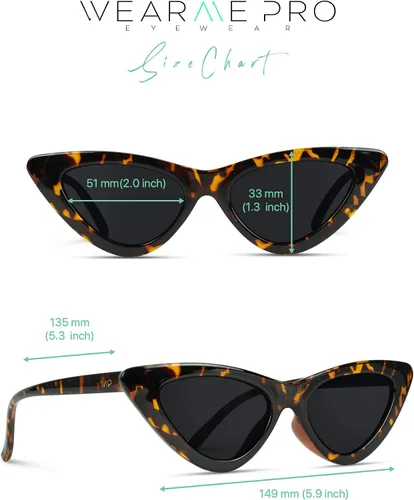 Miniatura 5 de WearMe Pro Lentes de sol tintados con diseño ojo de gato estilo retro vintage