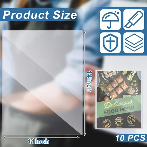 Miniatura 3 de Henoyso 10 protectores rígidos de PVC de 11 x 14 pulgadas, fundas de plástico duro resistentes para pósteres, impresiones, revistas, fotos y papel