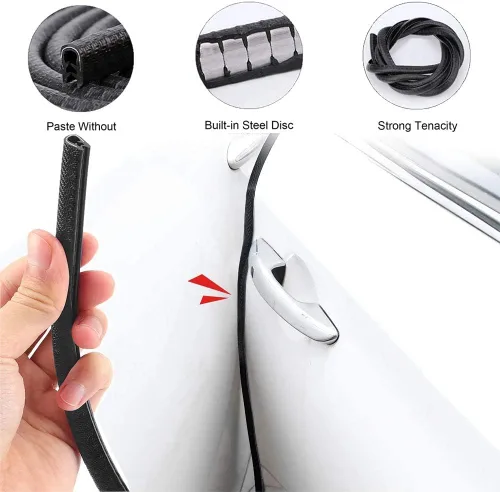 Miniatura 3 de QBUC Protectores de borde de puerta de automóvil, 13 pies (13.1 ft) de goma con sello de clip en forma de U, protección de borde de borde