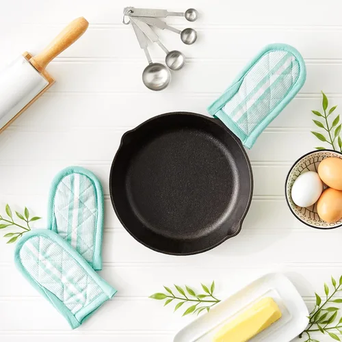 Miniatura 2 de DII Double Strip Chef - Colección de cocina y horneado, juego de asas de sartén, 6 x 3, aguamarina, 3 piezas